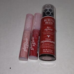 Burt's Bees Aglow Lip & Cheek Set - Red and Pink